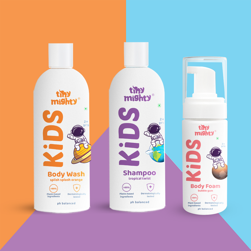 Kids hair and body care pack 2 (Body Foam + Hair Shampoo + Body Wash )