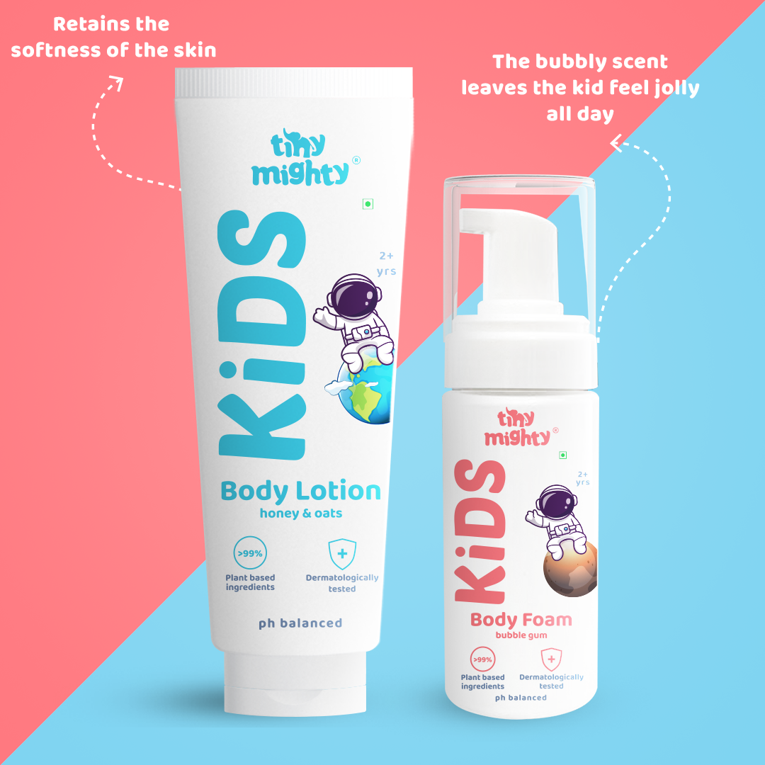 
                  
                    Kids skin nourishment pack (Body Foam+ Body Lotion, 200ml + 150ml)
                  
                