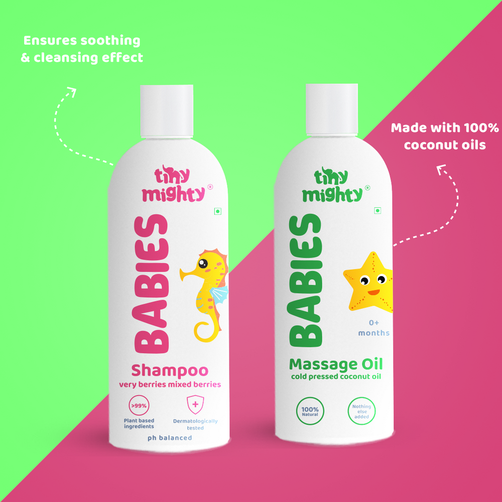 
                  
                    Babies nourishment pack (Hair Shampoo + Massage Oil, 200ml each)
                  
                