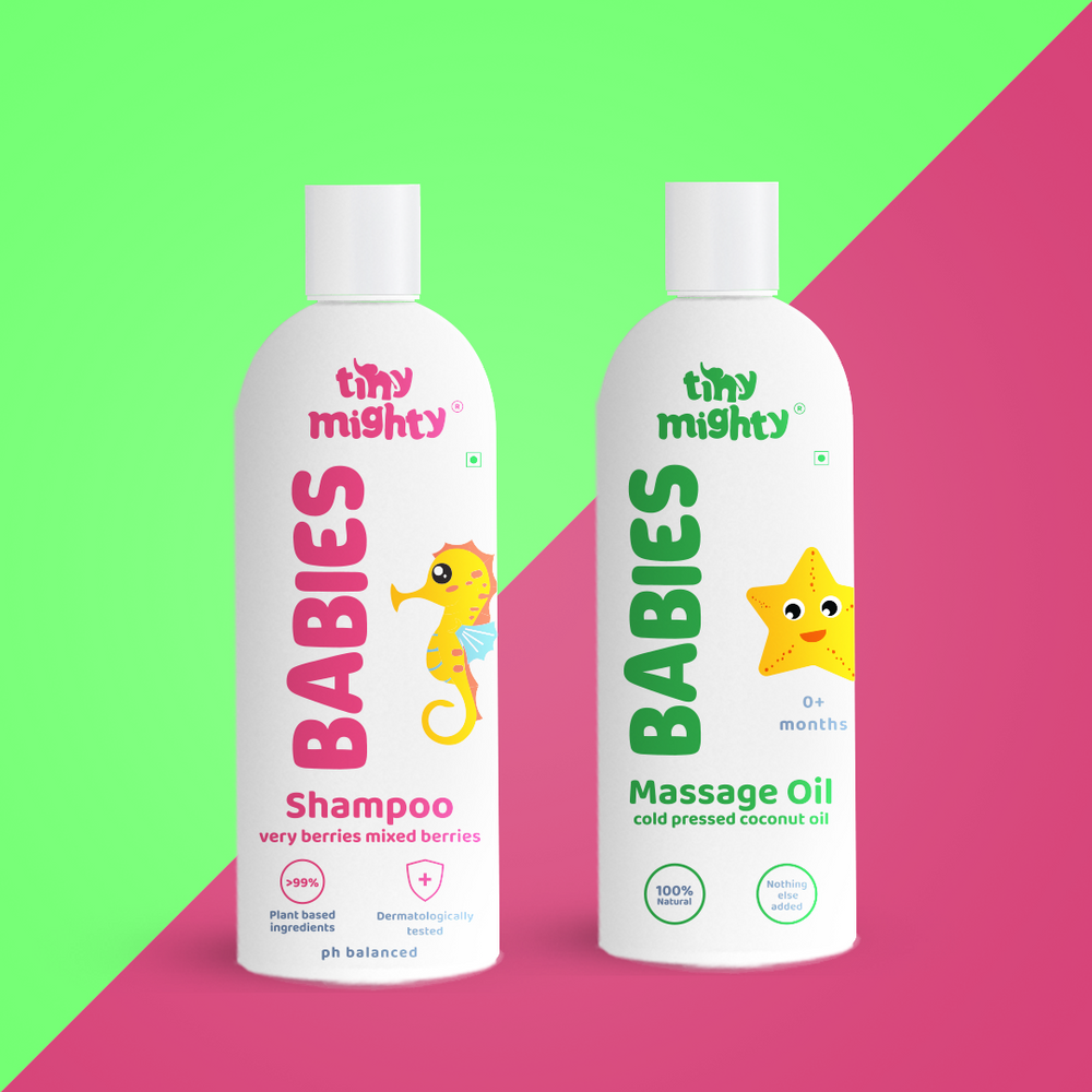 Babies nourishment pack (Hair Shampoo + Massage Oil, 200ml each)