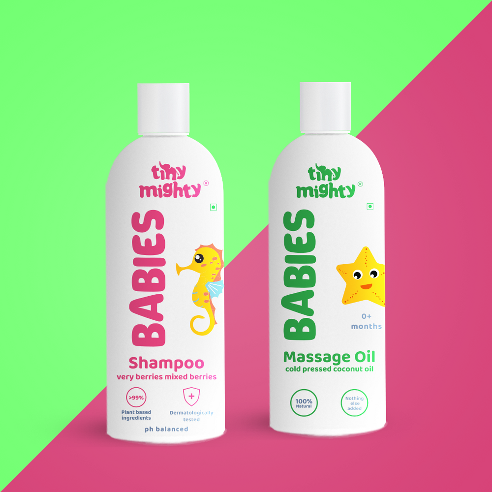 
                  
                    Babies nourishment pack (Hair Shampoo + Massage Oil, 200ml each)
                  
                