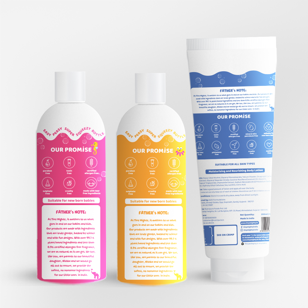 
                  
                    Babies head to toe pack (Body Wash + Body Lotion + Hair Shampoo, 200ml each)
                  
                