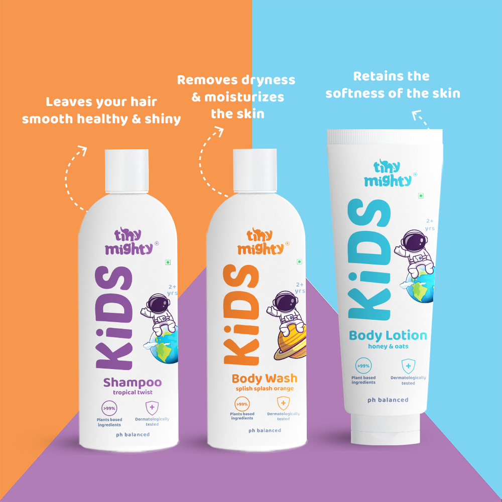 
                  
                    Kids hair and body care pack (Hair Shampoo + Body Wash + Body Lotion, 200ml each)
                  
                