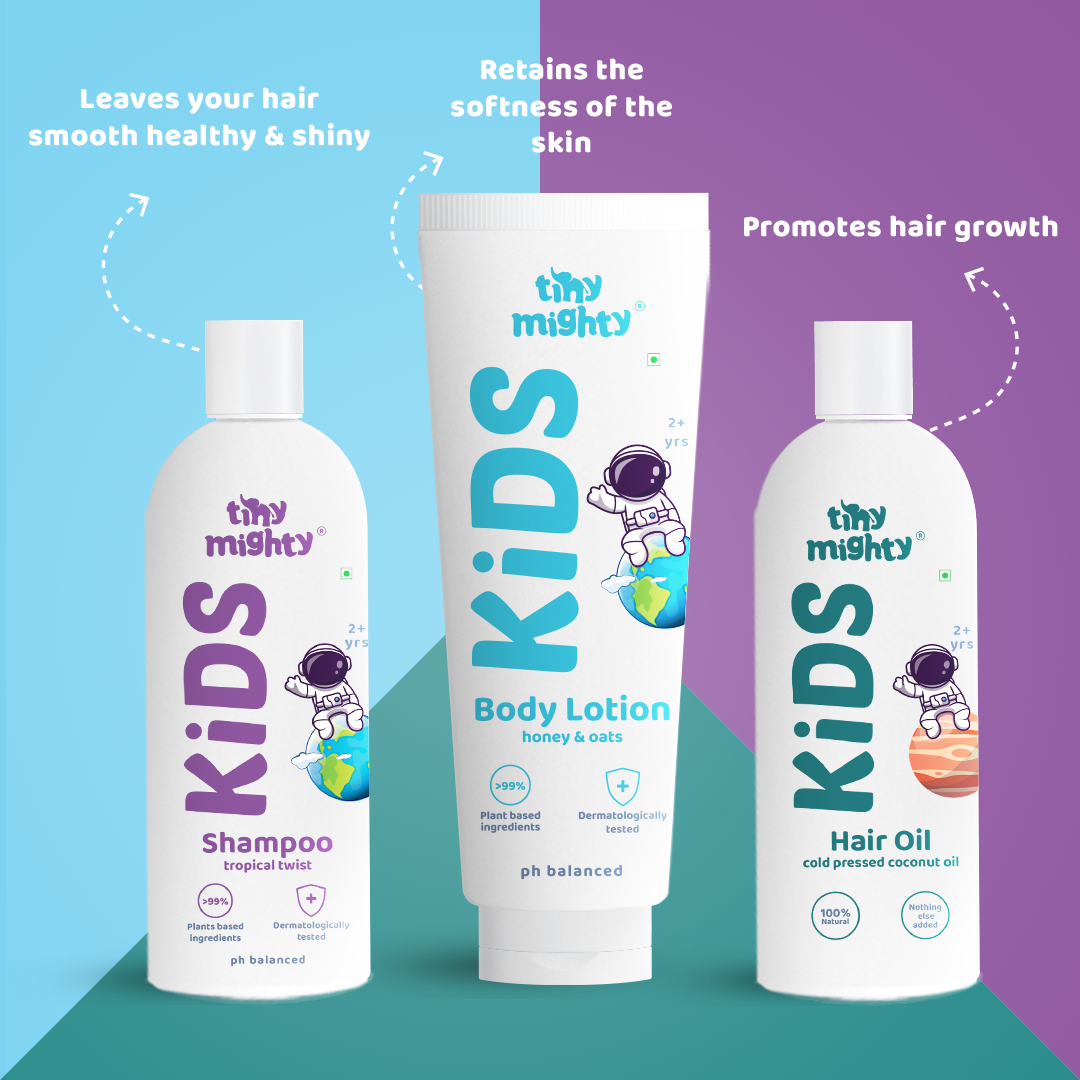 
                  
                    Kids head to toe care pack (Hair Shampoo + Body Lotion +Hair Oil, 200ml each)
                  
                